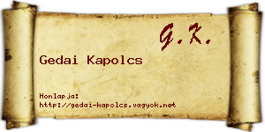 Gedai Kapolcs névjegykártya